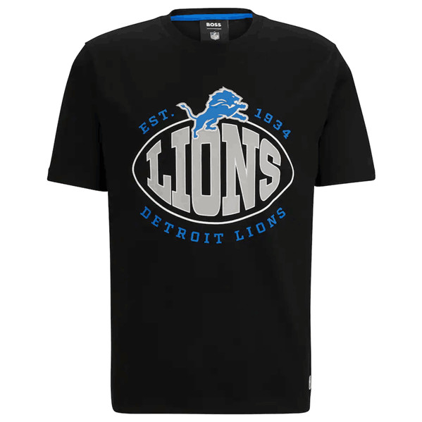 Men's Detroit Lions Black BOSS X Trap T-Shirt